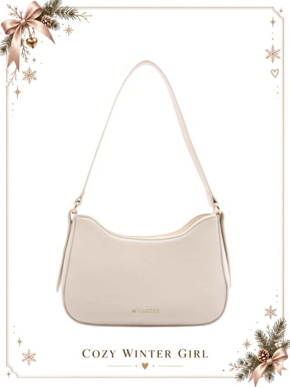 Small PU Leather Hobo Shoulder Bag Crescent Zipper Purse